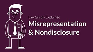 Misrepresentation and Nondisclosure  Contracts  Defenses amp Excuses [upl. by Ecinert]