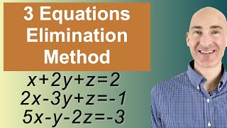 Solving Systems of 3 Equations Elimination [upl. by Asela853]