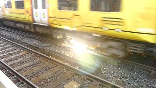 Merseyrail 507 009 making arcs at Birkdale station [upl. by Eartha]